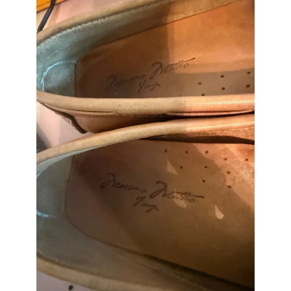 Massimo Matteo‎ Womens Tan Leather Driving Loafers Bow Moccasin MM-306 Size 7 B